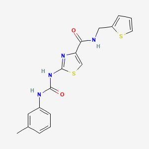 molecular formula C17H16N4O2S2 B2353967 N-(thiophen-2-ylmethyl)-2-(3-(m-tolyl)ureido)thiazole-4-carboxamide CAS No. 941880-79-1