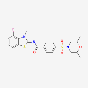 molecular formula C21H22FN3O4S2 B2353974 (E)-4-((2,6-dimethylmorpholino)sulfonyl)-N-(4-fluoro-3-methylbenzo[d]thiazol-2(3H)-ylidene)benzamide CAS No. 851079-94-2