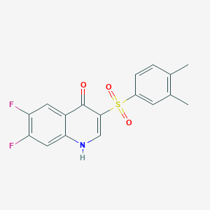 molecular formula C17H13F2NO3S B2353976 3-[(3,4-dimethylphenyl)sulfonyl]-6,7-difluoroquinolin-4(1H)-one CAS No. 1326806-71-6