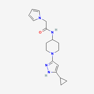 N-(1-(5-cyclopropyl-1H-pyrazol-3-yl)piperidin-4-yl)-2-(1H-pyrrol-1-yl)acetamide