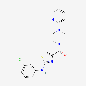 molecular formula C19H18ClN5OS B2353978 (2-((3-Chlorophenyl)amino)thiazol-4-yl)(4-(pyridin-2-yl)piperazin-1-yl)methanone CAS No. 1203102-30-0