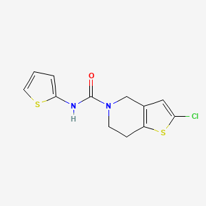 molecular formula C12H11ClN2OS2 B2353983 2-chloro-N-(thiophen-2-yl)-6,7-dihydrothieno[3,2-c]pyridine-5(4H)-carboxamide CAS No. 2034609-36-2