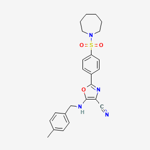 2-[4-(Azepan-1-ylsulfonyl)phenyl]-5-[(4-methylbenzyl)amino]-1,3-oxazole-4-carbonitrile