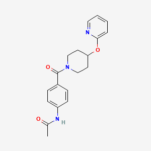 molecular formula C19H21N3O3 B2353992 N-(4-(4-(吡啶-2-氧基)哌啶-1-羰基)苯基)乙酰胺 CAS No. 1448136-74-0