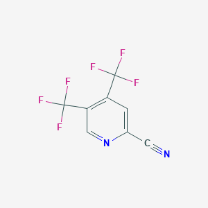molecular formula C8H2F6N2 B2354011 4,5-双三氟甲基-吡啶-2-腈 CAS No. 329711-41-3