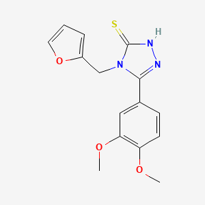 molecular formula C15H15N3O3S B2354019 5-(3,4-dimethoxyphenyl)-4-(furan-2-ylmethyl)-4H-1,2,4-triazole-3-thiol CAS No. 392237-40-0