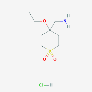 molecular formula C8H18ClNO3S B2354020 (4-Ethoxy-1,1-dioxothian-4-yl)methanamine;hydrochloride CAS No. 2416230-06-1