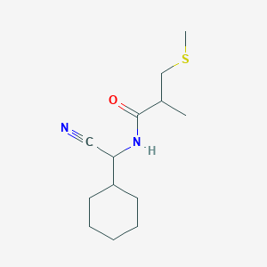 molecular formula C13H22N2OS B2354024 N-[Cyano(cyclohexyl)methyl]-2-methyl-3-methylsulfanylpropanamide CAS No. 1436277-80-3