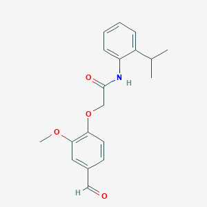 molecular formula C19H21NO4 B2354029 2-(4-formyl-2-methoxyphenoxy)-N-[2-(propan-2-yl)phenyl]acetamide CAS No. 591723-65-8