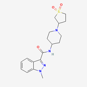 molecular formula C18H24N4O3S B2354036 N-(1-(1,1-dioxidotetrahydrothiophen-3-yl)piperidin-4-yl)-1-methyl-1H-indazole-3-carboxamide CAS No. 2034224-06-9