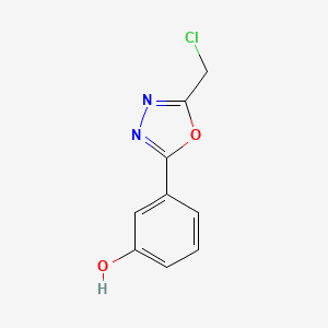 molecular formula C9H7ClN2O2 B2354037 3-[5-(Chloromethyl)-1,3,4-oxadiazol-2-YL]phenol CAS No. 954586-78-8