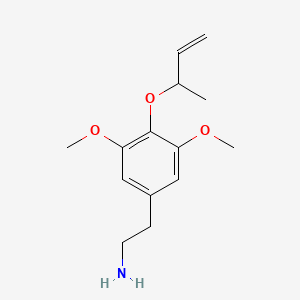 molecular formula C14H21NO3 B2354039 2-(4-丁-3-烯-2-氧基-3,5-二甲氧基苯基)乙胺 CAS No. 1458373-35-7