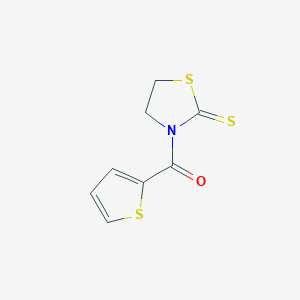 molecular formula C8H7NOS3 B2354043 3-(2-Thienylcarbonyl)-1,3-thiazolidine-2-thione CAS No. 881301-91-3