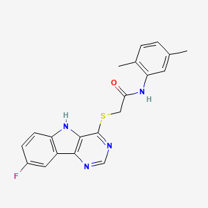 N-(2,5-dimethylphenyl)-2-({8-fluoro-5H-pyrimido[5,4-b]indol-4-yl}sulfanyl)acetamide