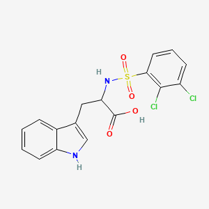 molecular formula C17H14Cl2N2O4S B2354046 2-(2,3-dichlorobenzenesulfonamido)-3-(1H-indol-3-yl)propanoic acid CAS No. 1008024-83-6