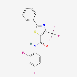 molecular formula C17H9F5N2OS B2354056 N-(2,4-二氟苯基)-2-苯基-4-(三氟甲基)-1,3-噻唑-5-甲酰胺 CAS No. 400080-75-3