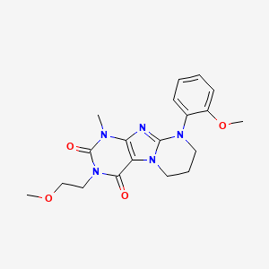 molecular formula C19H23N5O4 B2354057 3-(2-methoxyethyl)-9-(2-methoxyphenyl)-1-methyl-7,8-dihydro-6H-purino[7,8-a]pyrimidine-2,4-dione CAS No. 876899-78-4