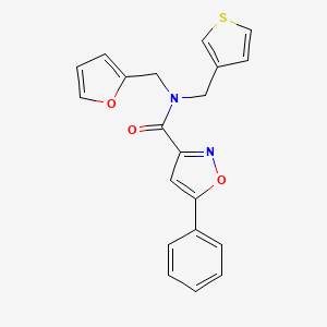 molecular formula C20H16N2O3S B2354066 N-(furan-2-ylmethyl)-5-phenyl-N-(thiophen-3-ylmethyl)isoxazole-3-carboxamide CAS No. 1219914-24-5