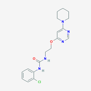 molecular formula C18H22ClN5O2 B2354067 1-(2-Chlorophenyl)-3-(2-((6-(piperidin-1-yl)pyrimidin-4-yl)oxy)ethyl)urea CAS No. 1171922-84-1