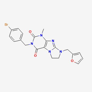 molecular formula C20H18BrN5O3 B2354070 3-[(4-溴苯基)甲基]-8-(2-呋喃基甲基)-1-甲基-1,3,5-三氢咪唑并[1,2-h]嘌呤-2,4-二酮 CAS No. 872838-58-9