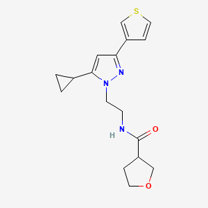 molecular formula C17H21N3O2S B2354079 N-(2-(5-cyclopropyl-3-(thiophen-3-yl)-1H-pyrazol-1-yl)ethyl)tetrahydrofuran-3-carboxamide CAS No. 2034633-82-2