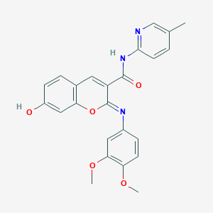 molecular formula C24H21N3O5 B2354084 (2Z)-2-[(3,4-dimethoxyphenyl)imino]-7-hydroxy-N-(5-methylpyridin-2-yl)-2H-chromene-3-carboxamide CAS No. 478481-84-4