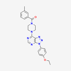 molecular formula C24H25N7O2 B2354089 (4-(3-(4-ethoxyphenyl)-3H-[1,2,3]triazolo[4,5-d]pyrimidin-7-yl)piperazin-1-yl)(m-tolyl)methanone CAS No. 920417-07-8