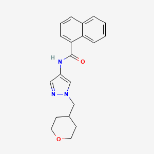 molecular formula C20H21N3O2 B2354091 N-(1-((tetrahydro-2H-pyran-4-yl)methyl)-1H-pyrazol-4-yl)-1-naphthamide CAS No. 1798524-96-5
