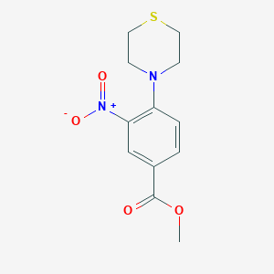 molecular formula C12H14N2O4S B2354095 Methyl 3-nitro-4-(1,4-thiazinan-4-yl)benzenecarboxylate CAS No. 900019-33-2
