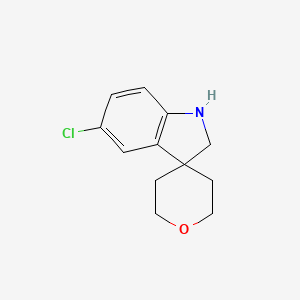 molecular formula C12H14ClNO B2354099 5-Chloro-1,2-dihydrospiro[indole-3,4'-oxane] CAS No. 1692200-42-2