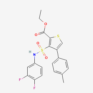 molecular formula C20H17F2NO4S2 B2354111 Ethyl 3-[(3,4-difluorophenyl)sulfamoyl]-4-(4-methylphenyl)thiophene-2-carboxylate CAS No. 946235-04-7