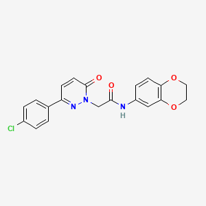 molecular formula C20H16ClN3O4 B2354134 2-(3-(4-氯苯基)-6-氧代吡哒嗪-1(6H)-基)-N-(2,3-二氢苯并[b][1,4]二噁杂-6-基)乙酰胺 CAS No. 941929-99-3