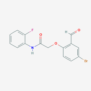 molecular formula C15H11BrFNO3 B2354139 2-(4-溴-2-甲酰基苯氧基)-N-(2-氟苯基)乙酰胺 CAS No. 575448-93-0