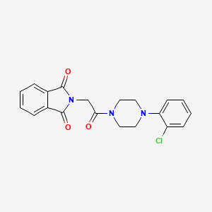 molecular formula C20H18ClN3O3 B2354145 2-(2-(4-(2-Chlorophenyl)piperazin-1-yl)-2-oxoethyl)isoindoline-1,3-dione CAS No. 419539-48-3