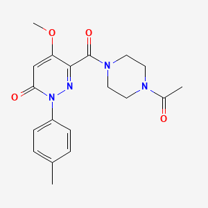 molecular formula C19H22N4O4 B2354167 6-(4-Acetylpiperazine-1-carbonyl)-5-methoxy-2-(4-methylphenyl)pyridazin-3-one CAS No. 921836-06-8