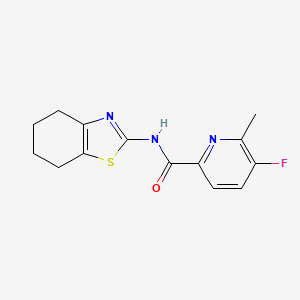 molecular formula C14H14FN3OS B2354175 5-Fluoro-6-methyl-N-(4,5,6,7-tetrahydro-1,3-benzothiazol-2-yl)pyridine-2-carboxamide CAS No. 2415489-51-7