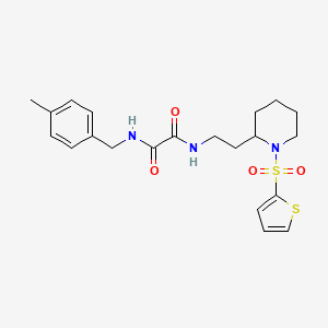 B2354188 N1-(4-methylbenzyl)-N2-(2-(1-(thiophen-2-ylsulfonyl)piperidin-2-yl)ethyl)oxalamide CAS No. 898415-80-0