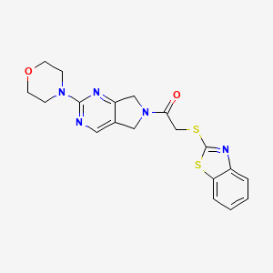 B2354190 2-(benzo[d]thiazol-2-ylthio)-1-(2-morpholino-5H-pyrrolo[3,4-d]pyrimidin-6(7H)-yl)ethanone CAS No. 2034254-39-0