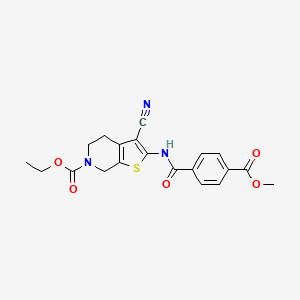 B2354195 ethyl 3-cyano-2-(4-(methoxycarbonyl)benzamido)-4,5-dihydrothieno[2,3-c]pyridine-6(7H)-carboxylate CAS No. 921166-69-0