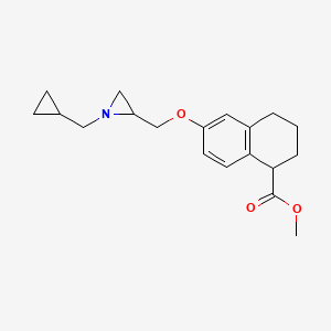 B2354196 Methyl 6-[[1-(cyclopropylmethyl)aziridin-2-yl]methoxy]-1,2,3,4-tetrahydronaphthalene-1-carboxylate CAS No. 2418704-54-6