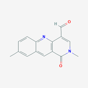 B2354200 2,8-Dimethyl-1-oxo-1,2-dihydrobenzo[b]-1,6-naphthyridine-4-carbaldehyde CAS No. 568554-54-1