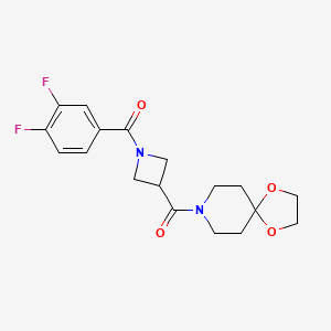 B2354204 (3-(1,4-Dioxa-8-azaspiro[4.5]decane-8-carbonyl)azetidin-1-yl)(3,4-difluorophenyl)methanone CAS No. 1286711-10-1