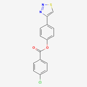 B2354206 4-(1,2,3-Thiadiazol-4-yl)phenyl 4-chlorobenzenecarboxylate CAS No. 253774-65-1