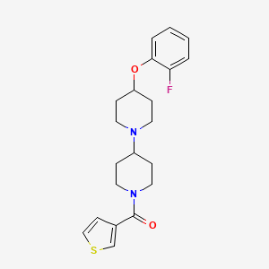 B2354209 (4-(2-Fluorophenoxy)-[1,4'-bipiperidin]-1'-yl)(thiophen-3-yl)methanone CAS No. 1706273-89-3