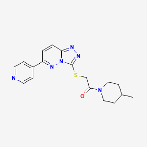 B2354210 1-(4-Methylpiperidin-1-yl)-2-[(6-pyridin-4-yl-[1,2,4]triazolo[4,3-b]pyridazin-3-yl)sulfanyl]ethanone CAS No. 894061-31-5