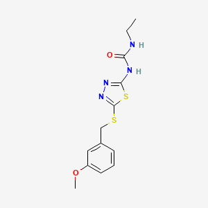 molecular formula C13H16N4O2S2 B2354215 N-乙基-N'-{5-[(3-甲氧基苄基)硫烷基]-1,3,4-噻二唑-2-基}脲 CAS No. 692287-71-1