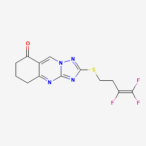 molecular formula C13H11F3N4OS B2354217 2-[(3,4,4-三氟-3-丁烯基)硫代]-6,7-二氢[1,2,4]三唑并[5,1-b]喹唑啉-8(5H)-酮 CAS No. 478050-10-1