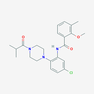 molecular formula C23H28ClN3O3 B235422 N-[5-chloro-2-(4-isobutyryl-1-piperazinyl)phenyl]-2-methoxy-3-methylbenzamide 