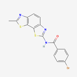 molecular formula C16H10BrN3OS2 B2354228 4-bromo-N-(7-methyl-[1,3]thiazolo[4,5-g][1,3]benzothiazol-2-yl)benzamide CAS No. 325978-39-0