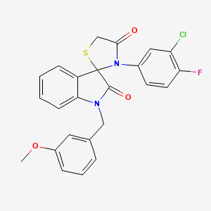 molecular formula C24H18ClFN2O3S B2354232 3'-(3-chloro-4-fluorophenyl)-1-(3-methoxybenzyl)-4'H-spiro[indole-3,2'-[1,3]thiazolidine]-2,4'(1H)-dione CAS No. 894542-29-1